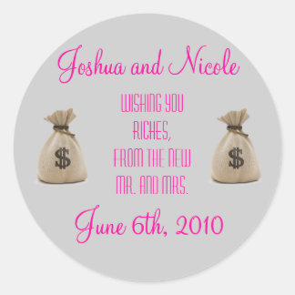 Wedding Favour Labels! Classic Round Sticker