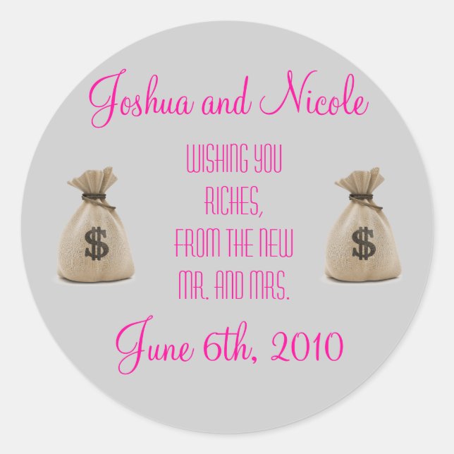 Wedding Favour Labels! Classic Round Sticker (Front)