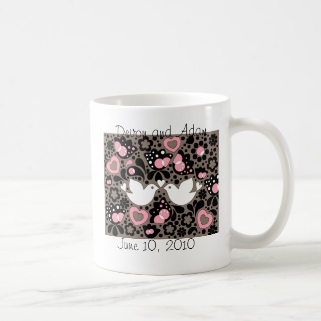 Wedding Favour Love Birds Mug (Right)