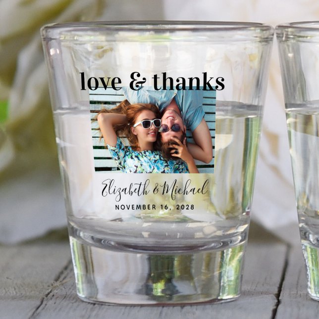 Wedding Favour Love Thanks Photo Custom Shot Glass (Creator Uploaded)