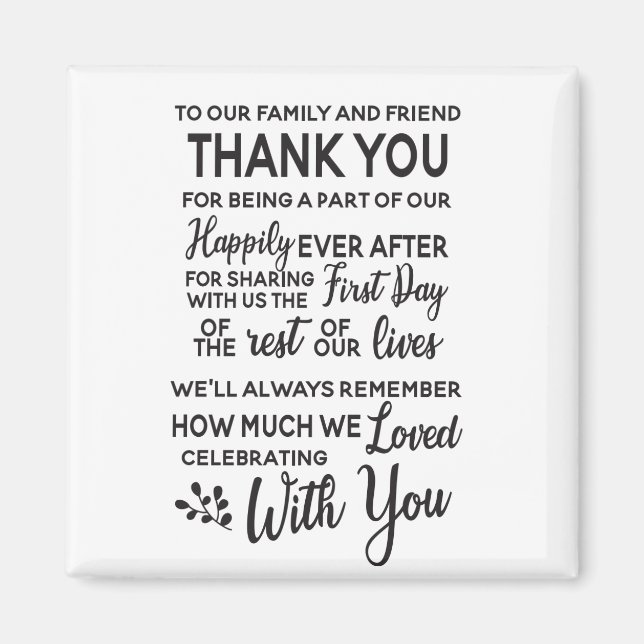 WEDDING FAVOUR MAGNET (Front)