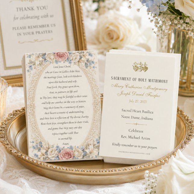 Wedding Favour Marriage Prayer Keepsake  (A timeless Catholic wedding favor your guests will treasure for years to come.)