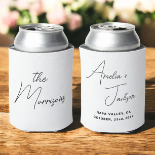 Wedding Favour Modern Minimalist Names Can Cooler