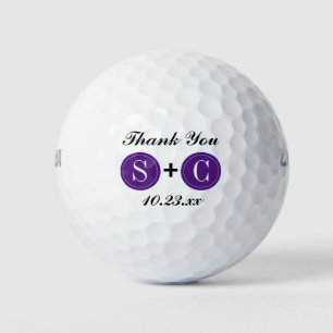 Wedding Favour Monogram Initials Thank You Golf Balls