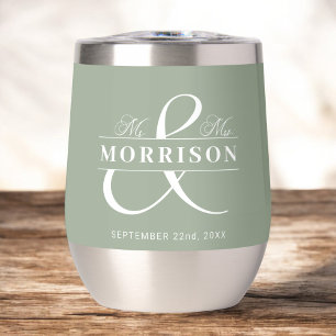 Wedding Favour Mr Mrs Sage Green