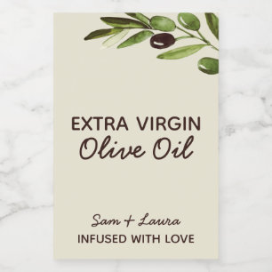 Wedding Favour Olive Oil Modern Rustic Bottle Wine Label