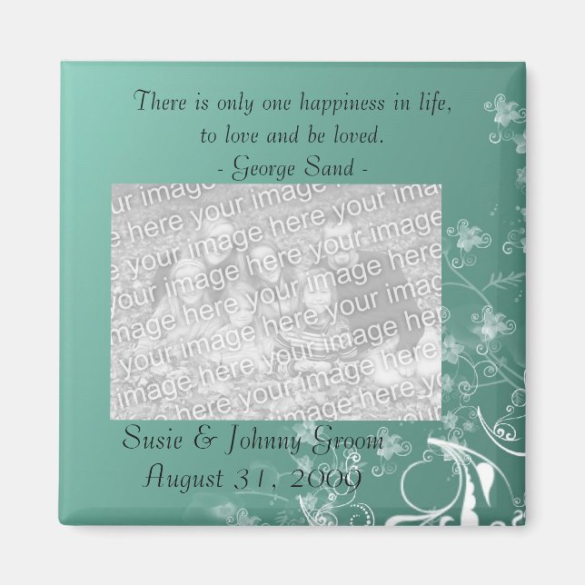 Wedding Favour Photo Magnet Template (Front)