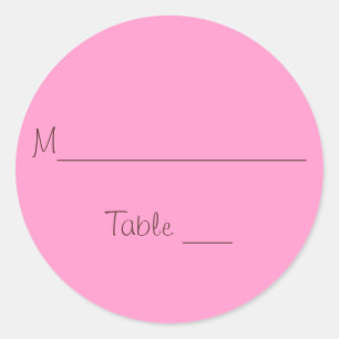 Wedding favour place card classic round sticker