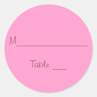 Wedding favour place card classic round sticker