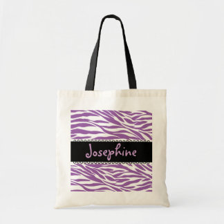 Wedding Favour Purple Black White Zebra Bride Bag