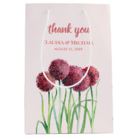 Wedding Favour Purple Pink Allium Floral Watercolo
