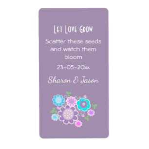Wedding Favour Seed Pack Label Spring Flowers