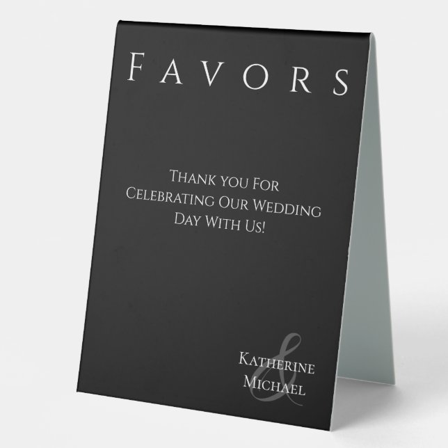Wedding Favour Sign-Black and White- (Front)