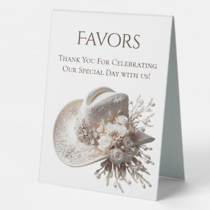 Wedding Favour Sign-Cowgirl Hat with Flowers