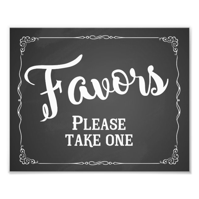 Wedding favour sign, party favour chalkboard photo print (Front)