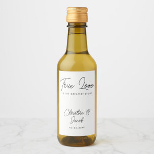 wedding favour simple elegant modern beer water wine label
