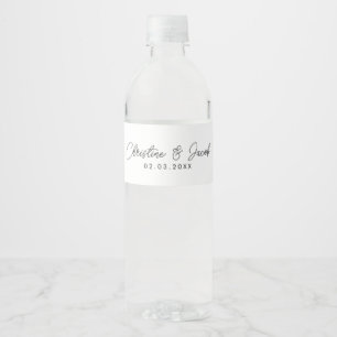 wedding favour simple elegant wedding favor water  bottle label