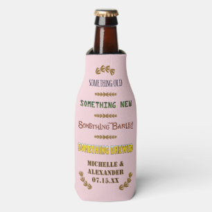 Wedding Favour Something Brewed Personalised Beer Bottle Cooler