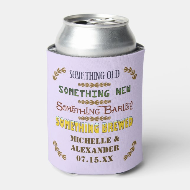 Wedding Favour Something Brewed Personalised Beer  Can Cooler (Can Front)