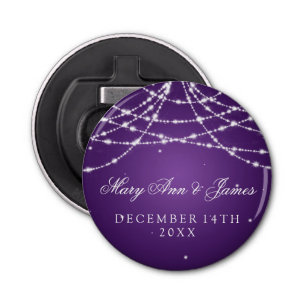 Wedding Favour Sparkling String Purple Bottle Opener