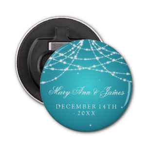 Wedding Favour Sparkling String Turquoise Bottle Opener