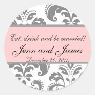 Wedding Favour Sticker Eat, Drink, and be Married