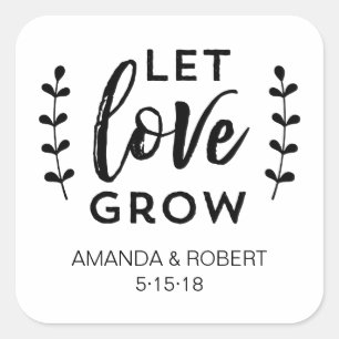 Wedding Favour Sticker Let Love Grow