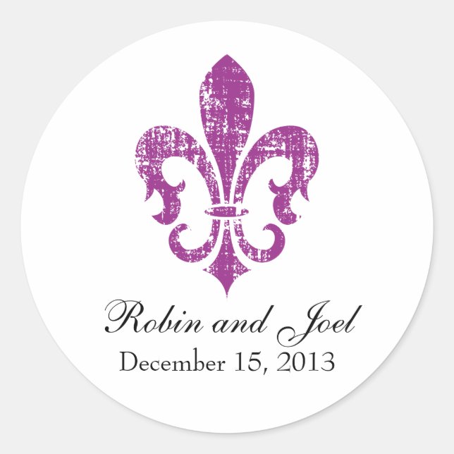 Wedding Favour Sticker | New Orleans | Fuschia (Front)