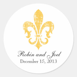 Wedding Favour Sticker New Orleans Gold