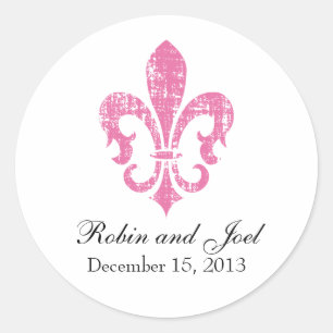 Wedding Favour Sticker   New Orleans   Pink