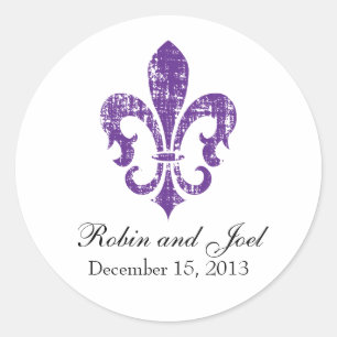 Wedding Favour Sticker   New Orleans   Purple
