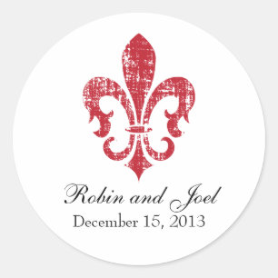 Wedding Favour Sticker   New Orleans   Red