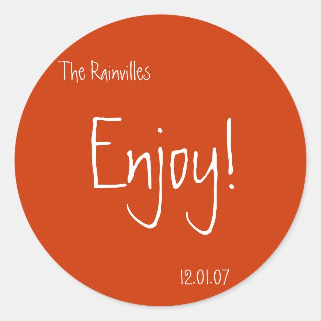 Wedding Favour Stickers (Front)