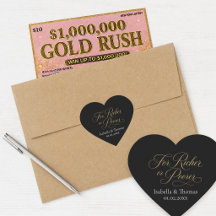 Wedding Favour Stickers For Richer or Poorer Heart