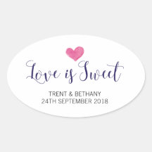 Wedding Favour Stickers Love is Sweet