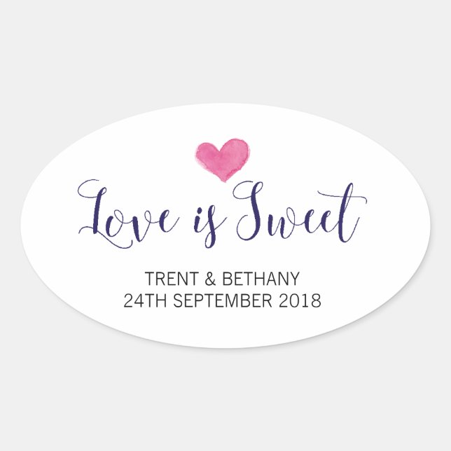 Wedding Favour Stickers Love is Sweet (Front)