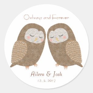 Wedding Favour Stickers Owl Couple Stickers Humour