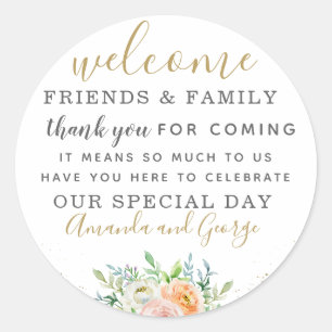 Wedding favour stickers personalised thank you