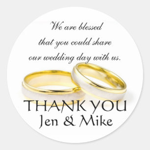 Wedding Favour Stickers Thank You Message