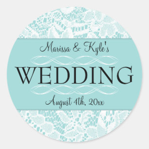 Wedding Favour stickers with Lace Accents