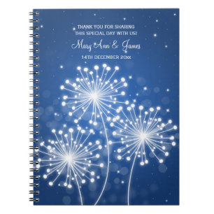 Wedding Favour Summer Sparkle Sapphire Blue Notebook