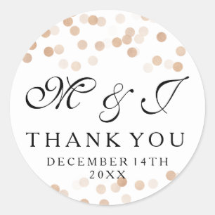 Wedding Favour Tag Faux Copper Foil Glitter Lights