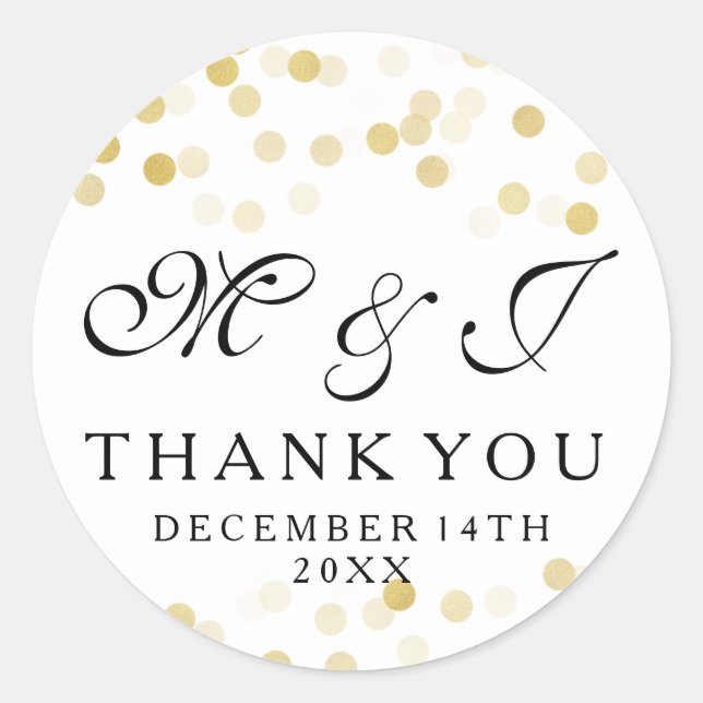 Wedding Favour Tag Faux Gold Foil Glitter Lights (Front)