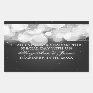 Wedding Favour Tag Glow & Sparkle Black
