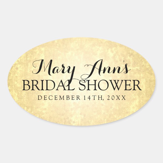 Wedding Favour Tag Gold Foil Look Stars Confetti (Front)