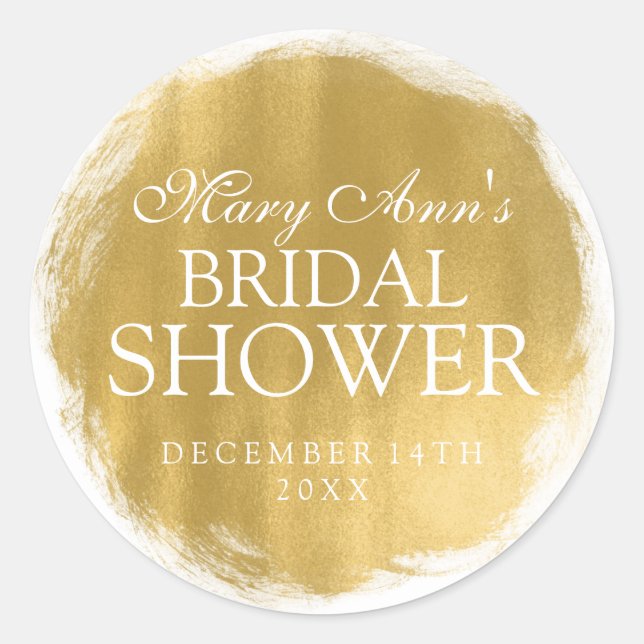 Wedding Favour Tag Gold Paint Look (Front)