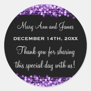 Wedding Favour Tag Magic Party Sparkles Purple