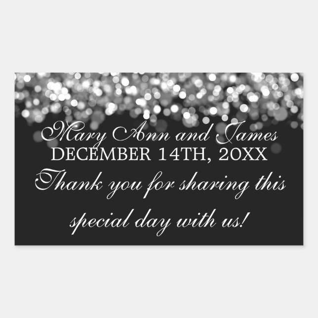 Wedding Favour Tag Magic Silver Lights (Front)