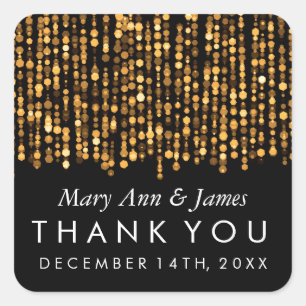 Wedding Favour Tag Modern Gold Lights