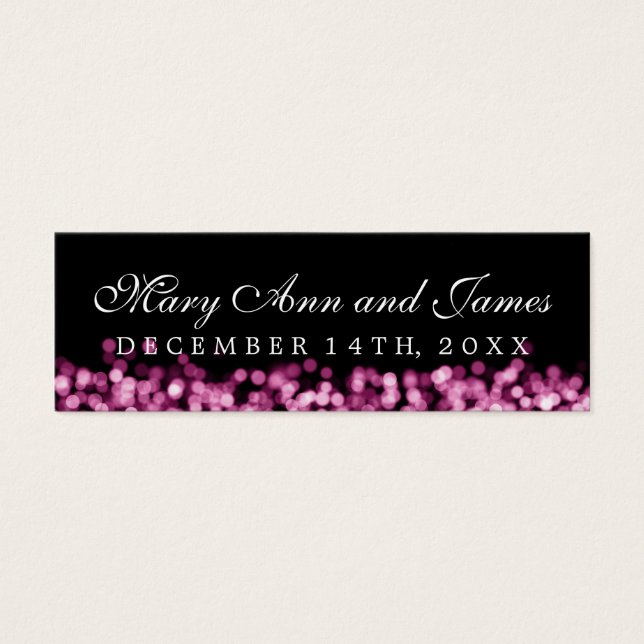 Wedding Favour Tag Pink Lights (Front)